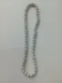 Close-up of 10mm white clay disco ball necklace with shiny AB crystals details - Pure White Set