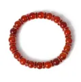 8mm Rotes Achat Edelstein Perlen Armband mit glänzenden Strass Abstandshelern Schmuck - Rot