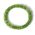 Grüner Chalzedon Strass Abstandshalter Perlenarmband Detailansicht, eleganter Schmuck. - Grün
