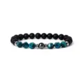 8mm facettierter blauer Tigerauge schwarzer Matte Perlen Yoga Armband Edelstein Schmuck - 1