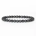 6mm Faceted Hematite Bead Bracelet Natural Stone Energy Beaded Bracelet Fashion Jewelry - Faceted Beads