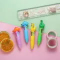 Cute cartoon mini 4-color ballpoint pen for students, lovely multi retractable writing pen. - Dinosaur B Style Series