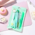Cute macaron color stationery set 8-piece student school supplies aesthetic green pens. - 8-Piece Set / Mint Green