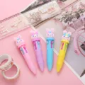 Cute mini 4-color ballpoint pen set, cartoon rabbit multi-color press pens for students and journals. - Skirt Rabbit Series