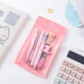 Pink cute cartoon multi-color ballpoint pen stationery set in clear seal bag, back to school gift - Dinosaur Set 6-Piece / Pink