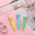 Cartoon mini 4-color ballpoint pen, cute multi-color push press pens for students. - Easter Rabbit Series