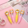 Cute mini 4-color ballpoint pen, cute cartoon animal design, smooth writing for student. - Tiger Series