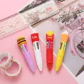 Cute cartoon mini 4-color ballpoint pen set, adorable multi-color press pens for school and journaling. - Burger and Fries Series