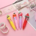 Cute cartoon mini 4-color ballpoint pens with fruit designs, perfect for student writing and planners. - Fruit Family Series