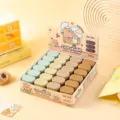 Capybara double hole pencil sharpener mini cute stationery set desk aesthetic school supplies - Multicolor