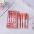 Gradient highlighter set single head aesthetic marker pens for student writing and hand account. - Sunset Gentle - 4 Pcs