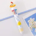 Creative 10-color ballpoint pen with cute pizza topper, multi-color push press pens for writing. - Pizza