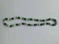10mm Shamballa disco ball bead necklace with black green white rhinestone spheres - Bracelet (Approx. 19cm) / Black Green White Colorblock (112)