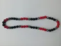 10mm Shamballa disco ball bead necklace in red black silver for hip hop style - Bracelet / Red Black Dark Gray (110)