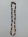 Close-up of 10mm red green and silver rhinestone Shamballa beads on a strand - 107 / Approx. 44 Beads, Approx. 51cm (20 Inches)