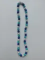 Blue and silver Shamballa necklace featuring 10mm sparkling crystal disco balls. - 115 / Matching Color Bracelet (Approx. 19cm, 20 Beads)