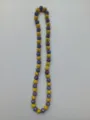 Close-up detail of purple and yellow 10mm rhinestone bead shamballa necklace on white - Matching Color Bracelet (Approx. 19cm, 20 Beads) / Multicolor(116)