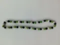 Detail of 10mm green, black and clear rhinestone Shamballa disco ball necklace - 135 / Approx. 44 Beads, Approx. 51cm (20 Inches)