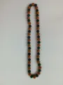 10mm orange and green rhinestone clay bead necklace Shamballa style for hip hop jewelry - Orange Dark Green