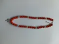 Red white crystal rhinestone shamballa bead necklace cross pendant fashion jewelry for women - Cross Pendant Style / Color Matched Bracelet (Approx 19cm, ~20 Beads, Elastic Line, No Clasp) / Red White