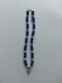 Blue and silver shamballa rhinestone beads cross necklace fashion jewelry accessory item - Blue and White Pave Round Beads with Cross Pendant Style (56) / Necklace approx 16 inches (approx 40cm) / Blue & White