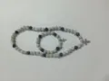 Sparkling purple and white AB 10mm disco ball necklace and bracelet set with cross - 168 / Matching Color Bracelet (Approx. 19cm, 20 Beads)