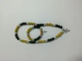 Handmade green yellow silver 10mm disco bead shamballa necklace bracelet set with cross - 171 / Matching Color Bracelet (Approx. 19cm, 20 Beads)