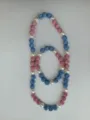 Handmade 10mm rhinestone clay bead necklace and bracelet jewelry set in blue and pink - 142 / Necklace Approx. 21.25 Inches (Approx. 54cm, Approx. 56 Beads)