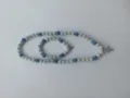 10mm AB clay disco ball Shamballa necklace and bracelet set with blue iridescent beads - Matching Color Bracelet (Approx. 19cm, 20 Beads) / 148