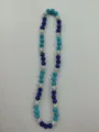Macro detail of a sparkling Shamballa bead necklace in assorted blue and silver tones. - 179 / Approx. 44 Beads, Approx. 51cm (20 Inches)