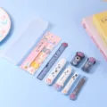 Cute cat paw stationery set including pencil case sticky notes ruler and correction tape. - Cat Paw Pencil Case 9-Piece Set (Black and White)