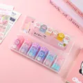 Cute cat paw correction tape and sticky note stationery gift set in pink storage box. - Cat Paw Gradient Color 8-Piece Set
