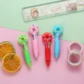 Cute cartoon donut 4-color ballpoint pen, mini press multi-color marker for student journal writing. - Donut Series