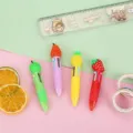 Cute cartoon mini 4-color ballpoint pen, lovely fruit design press multi-color pen. - Strawberry Pear Series