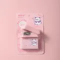 Kit mini agrafeuse rose avec agrafes 24/6, design panda mignon pour bureau et école. - Style Panda / Rose