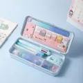 Verloop briefpapier set etui geschenkdoos schattige kattenpoot studenten leermiddelen - Gradiënt Blauw