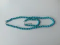 Detailed view of turquoise Shamballa necklace and bracelet set with 10mm rhinestone beads. - 172 / Matching Color Bracelet (Approx. 19cm, 20 Beads)
