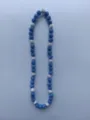 Detailed view of Shamballa necklace featuring sparkling blue and white rhinestone beads - 188 / Approx. 44 Beads, Approx. 51cm (20 Inches)
