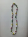 Close-up of colorful Shamballa clay rhinestone bead necklace with elastic cord - 191 / Approx. 44 Beads, Approx. 51cm (20 Inches)