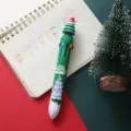 Christmas 10-color retractable ballpoint pen cute cartoon multicolor student marker pen - Christmas Tree / 1 Piece/Pack