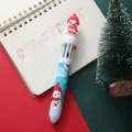 Christmas 10-color retractable ballpoint pen with cute cartoon snowman design for students. - Snowman / 1 Piece/Pack