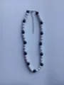 Detailed view of the black and white rhinestone Shamballa beaded necklace with clasp. - Color Matched Bracelet (Approx 19cm, ~20 Beads, Elastic Line, No Clasp) / Black and White (20)