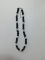 Black and white rhinestone shamballa ball necklace with lobster clasp and extender chain. - Color Matched Bracelet (Approx 19cm, ~20 Beads, Elastic Line, No Clasp) / Black and White Mix (30)