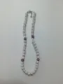 10mm rhinestone clay ball beaded necklace with lobster clasp and extension chain for women - Color Matched Bracelet (Approx 19cm, ~20 Beads, Elastic Line, No Clasp) / Purple and White Star (33)