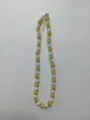 Colorful rhinestone clay ball beaded necklace with lobster clasp and extension chain. - Color Matched Bracelet (Approx 19cm, ~20 Beads, Elastic Line, No Clasp) / Yellow and White
