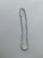 Detailed close-up shot of white rhinestone shamballa disco ball bead necklace with extension chain. - Color Matched Bracelet (Approx 19cm, ~20 Beads, Elastic Line, No Clasp) / White