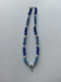 Blue and silver rhinestone shamballa beads necklace with micro pave cross pendant and clasp. - Color Matched Bracelet (Approx 19cm, ~20 Beads, Elastic Line, No Clasp) / Blue and Silver (68)