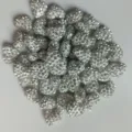 Detailansicht von Strass Herz Perlen, Pave Ton Kugel Anhänger für DIY Schmuckherstellung. - 12*15mm / Weiß
