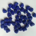 Cuentas de corazón de diamantes de imitación azul oscuro colgante de arcilla polimérica. - 12*15mm / Azul marino