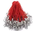 Red Mobile Phone Lanyard DIY Jewelry Accessories with Silver Lobster Clasp Metal Tube - Red